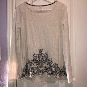 Long Sleeve Embroidered Top